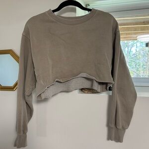 TNA Aritzia Cropped Crewneck Sweater